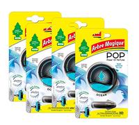 Árbol mágico POP, perfume de coche sólido, océano, delicado y fresco, duración de 30 días, diseño italiano, juego de 4 piezas