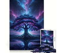 Árbol místico bajo el Cielo de la Aurora Boreal, Rompecabezas de 1000 Piezas para Adultos, Regalo, Juego Mental, Juguete para Pasar Tiempo en Familia, Corte preciso, Sorpresa de cumpleaños (38x26cm)
