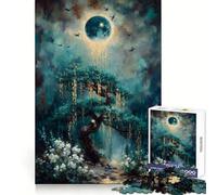 Árbol místico bajo una Luna resplandeciente, Rompecabezas de 1000 Piezas para Adultos, Regalos, Mejora de la Memoria, Tiempo Libre, Arte de Pared con Corte preciso (50x75cm)