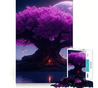 Árbol místico con Flores moradas, Rompecabezas de 1000 Piezas para Adultos, Regalo, Juego Mental, Juguete para Compartir Momentos Especiales, Corte preciso, Sorpresa de cumpleaños (38x52cm)