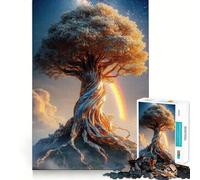 Árbol Místico de la Vida con Arcoíris, Rompecabezas de 1000 Piezas para Adultos, Regalos, Juego Mental, Juguete para Compartir, Corte Preciso, Sorpresa de Cumpleaños (38x26cm)