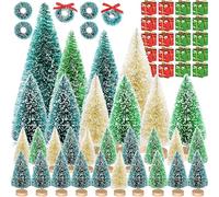 Arbol Navidad,56 PCS Arbol de Navidad Pequeño,Miniatura Arbolitos de Navidad Artificial Pequeño,Artificial Abeto Árbol de Mavidad,Manualidades Navideñas,para Decoración de Mesa,Hogar y Escaparate