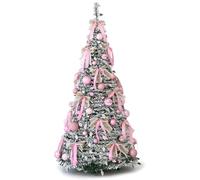 Árbol Navidad Árbol de Navidad artificial de estilo lápiz, con luces LED y soporte de metal, ideal for decoración navideña en casa, oficina o interior, color rosa. arbol artificial(Light,180cm)