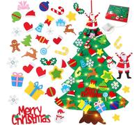 Arbol Navidad Fieltro,44inch árbol Navidad Fieltro para Niños,Arbol de Navidad Fieltro con 34 Piezas Ornamentos y Cadena de Luz LED, Decoración Navideña para Hogar Interior Exterior (XM01) (XM02)