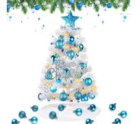 Arbol Navidad Pequeño, GEDEGOOK Árbol De Navidad Artificial con 29 Piezas De Adornos Colgantes,Falda de árbol de Navidad,Bolas de Navidad,Navidad Decoraciones para Cocina,Oficina,Habitación,60CM