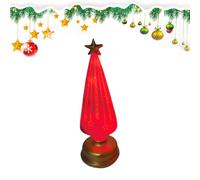 Árbol Navideño Decoración Mesa con Luces Festivo Reutilizable Que se | Árbol Artificial Navideño con Estrella en la Parte Para Sala de Estar Salón Chimenea Estante Año Nuevo Fiesta Evento Rojo