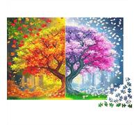 Árbol otoño fantasía 1000 Piezas Cartón Grueso Art árboles Estaciones Rompecabezas para Adultos Corte Preciso Sin Polvo Momento De Calma Ecológico Finition Cuidada 70x50cm/1000pcs