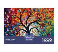 Árbol Paisaje Juego de Rompecabezas 1000 Piezas Bosque Colorido y Detallado Escena Un Gran Relleno Festivo para 10 Años y Más Juego de Rompecabezas para Toda la Familia para Mujeres, 52x38cm/s