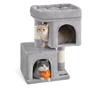 Feandrea Árbol Torre S para Gatos Grandes, 65 cm, 2 Cuevas, Rascador | Plataforma, hasta 3 kg, Gris Paloma, Colección CLAWFY PCT611W01