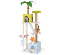Árbol para gatos 180 x 49 x 59 cm con 2 cómodos postes de sisal atmósfera playa de tejido peluche Teddy 20_0010108