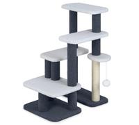 Árbol para gatos, 62 x 41 x 77 cm, fácil acceso, 4 plataformas de diseño moderno de madera de ingeniería, gris 20_0017254
