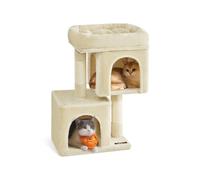Feandrea Árbol para Gatos, Torre de Juegos 67 cm, S, Casa para Gatos de hasta 3 kg, Plataforma Grande, 2 Cuevas, Rascador, Beige PCT611M01