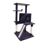 Árbol para Gatos Centro de Actividades con Varios Niveles Plataformas Elevadas Poste Rascador de Sisal Caseta de Descanso y Juguete Colgante Rascador Estable para Gatos (Gris Oscuro, 105x40x40cm)