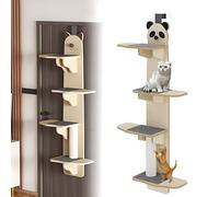 Árbol para gatos colgante de puerta de 4 niveles, marco de escalada vertical con alfombrilla suave extraíble para que los gatos observen, descansen y rayen