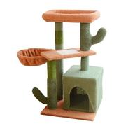 árbol para Gatos, con Forma de Cactus, con Cama Cerrada, Poste rascador y Hamaca, Ideal for Gatos Interior