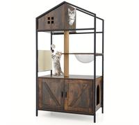 Árbol para gatos con recinto para arenero, industrial para gatos con baño , postes rascadores y , , colgante