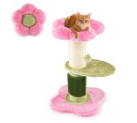 Árbol para gatos de 69 x 40 x 40 cm, con percha, cómodo, multifunción, diseño de peluche, color rosa 20_0017508