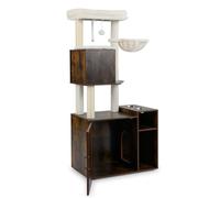 Árbol para gatos Mueble oculto 72 x 45,5 x 155 cm con máxima comodidad y diseño compacto en MDF marrón 20_0019028