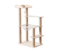 Árbol Para Gatos Poste Rascador Marco De Escalada De Gato De Madera Maciza Torre De Árbol De Gato Multifuncional Cuerda De Cáñamo Poste De Rascado De Gato Perchas De Gato Casa De Gato(40*60*112cm)