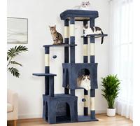 Árbol para Gatos Resistente De 155 cm con Varios Niveles para Gatos Grandes De Interior y Maine Coon. Percha Extragrande, 2 Compartimentos Espaciosos, Postes Rascadores De Sisal Resistentes, Juguetes