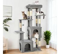 Árbol para Gatos Resistente De 155 cm con Varios Niveles para Gatos Grandes De Interior y Maine Coon. Percha Extragrande, 2 Compartimentos Espaciosos, Postes Rascadores De Sisal Resistentes, Juguetes