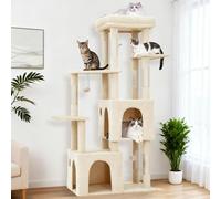 Árbol para Gatos Resistente De 155 cm con Varios Niveles para Gatos Grandes De Interior y Maine Coon. Percha Extragrande, 2 Compartimentos Espaciosos, Postes Rascadores De Sisal Resistentes, Juguetes