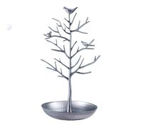 Árbol Para Joyas Estante de joyería con forma árbol y pájaro Metal Vintage, soporte almacenamiento for exhibición anillos, collares, pulseras pendientes, 1 ud(Color 2)