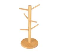 Árbol para tazas, colgador decorativo para tazas, soporte de madera con 6 ganchos de metal, organizador de encimera para tazas de café y tazas de té, elegante accesorio de bar para el hogar y uso en