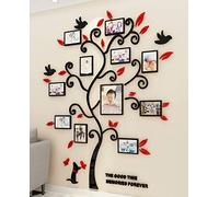 Árbol Pegatinas de Pared - 3D Árbol Familia Marco de Fotos DIY Murales Stickers Decoración para Salón Dormitorio Oficina Habitación Pegatinas Pared (5 Rojo,M:160 * 132cm)