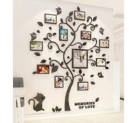 Árbol Pegatinas de Pared - 3D Árbol Familia Marco de Fotos DIY Murales Stickers Decoración para Salón Dormitorio Oficina Habitación Pegatinas Pared (1 Negro,M:160 * 132cm)