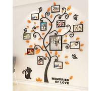 Árbol Pegatinas de Pared - 3D Árbol Familia Marco de Fotos DIY Murales Stickers Decoración para Salón Dormitorio Oficina Habitación Pegatinas Pared (3 Naranja,M:160 * 132cm)