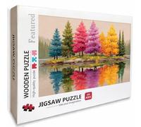 áRbol Puzzle Madera, Color Puzzle 1000 Piezas Adultos con Compact Box 75x50cm, Rompecabezas Desafiante, DIY Juegos de Rompecabezas Creativos para Hombres Mujeres, Decoración Verano Regalo, 4-2766