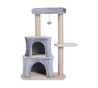 Pawhut árbol rascador grande con plataforma gris para gatos