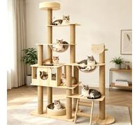 Árbol rascador grande con cápsula espacial de yute escalera sótano juguete para gatos plataformas plataformas de felpa