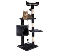 Árbol Rascador para Gatos | 3 Alturas con Refugio y Torre con Plataformas | Cuerda de sisal | Juguete Escalador Gato Grande | 116x40x40cm | Soporta hasta 10kg | Multinivel