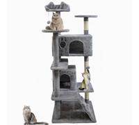 Árbol Rascador para Gatos BIMBI de 138 cm CASA basics, Torre Multi-nivel con Cuevas, Plataformas, Hamaca, Rampa y Postes