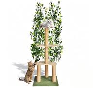 Árbol Rascador para Gatos con Hojas, Rascador Grande, Árbol Rascadors XXL, 3 Niveles Y 3 Postes Rascadores, Rascadors Natural para Trepar, Esconderse Y Dormir, Fácil De Armar