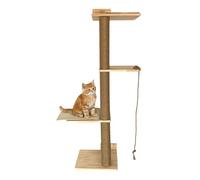 Árbol Rascador para Gatos de 127 cm | Torre Montada en la Pared con Cama, Plataformas y Poste de Yute | Escalera de Madera Resistente para Gatos Pequeños, Medianos y Grandes | Althea Living