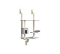 Árbol rascador para gatos mueble torre de escalada juguete rascador rascador de escalada plataforma mural con rascador claro 153 cm gris 02_0022775