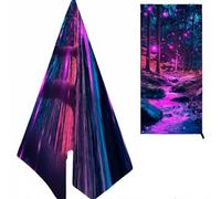 árbol Toalla Playa Grande 150X75cm, Púrpura Micro Fibra, Extra Grande & Suave, para Familia, Viaje, Piscina, Picnic, Camping, Yoga K-1124