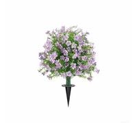 Árbol topiario de boj artificial con estaca para el suelo, decoración de jardín de plástico resistente a los rayos UV para exteriores, césped, patio, camino, 60 x 40 cm (morado)