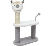 Árbol trepador para gatos, marco de escalada para gatos, forma de alpaca con divertida bola de gato, poste rascador para gatos pequeño y mediano, árbol para gatos (color: E) visión
