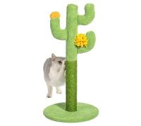 Árbol vertical de cactus para gatos - Rascador interactivo para gatitos con 3 postes, torre de actividades para gatos de interior | Poste rascador para gatos adultos y gatitos, escalada, juego