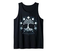 Árbol Vida Fases Lunares Geometría Sagrada Diseño Espiritual Camiseta sin Mangas