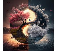 Árbol Yin Yang Diamond Painting 5D Diamond Painting Kit Adultos Se Puede Utilizar Como Un Regalo Relajante O Como Una Moderna Decoracion De Pared Para El Hogar 30x30cm