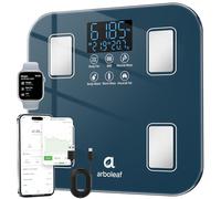 arboleaf Báscula de Baño Inteligente, Bascula Grasa Corporal y Muscular con APP, Bascula Bioimpedancia Tecnología BIA de 4 Electrodos con 14 Parámetros, Recargable por USB-C, Capacidad 180kg