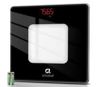 arboleaf Báscula Digital de Baño para Peso Corporal, Báscula de Pesaje con Pantalla LED, Sensores de Alta Precisión Báscula Electrónica de Peso Exacto, Báscula Digital de Vidrio Templado, 180kg