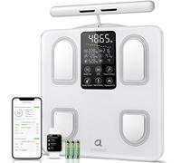 arboleaf Bascula Inteligente de Peso Corporal con 8 Electrodos y Gran Pantalla LED, Báscula Grasa Corporal y Muscular Analiza 50 Métricas, Bascula de Baño Bioimpedancia con Bluetooth y APP, 180kg
