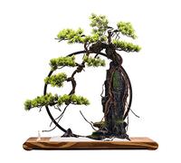 Árboles Artificiales Árbol Bonsái Artificial Decoración de Escritorio Plantas de Rocalla y Luces LED Plantas Verdes Artificiales de Interior Realistas Adecuadas para Sala de Estar Oficina Plantas en
