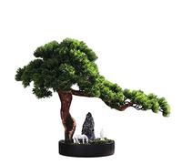 Árboles Artificiales Árbol Bonsai Artificial Sala de Estar Planta en Maceta de Pino Welc Pony de cerámica y pequeñas Figuras Rocalla Piedras pequeñas Oficina Estudio Sala de Estar Decoración Plantas